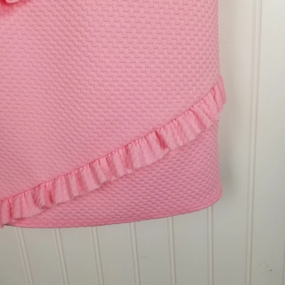 David Charles London Black Label Pink Diagonal Ruffle Shift Dress NWT Sz 12 Yrs - Picture 6 of 11